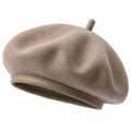 Béret taille unique en tissu bouclé taupe style urbain