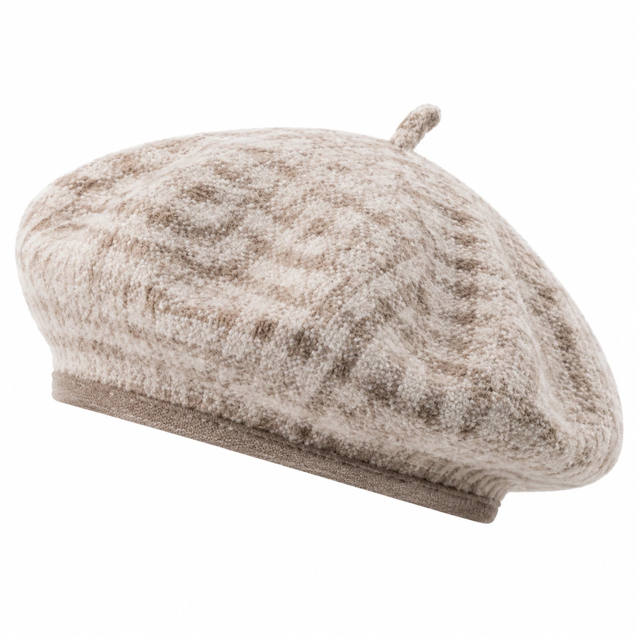 Béret taille unique en textile bouclé beige style décontracté