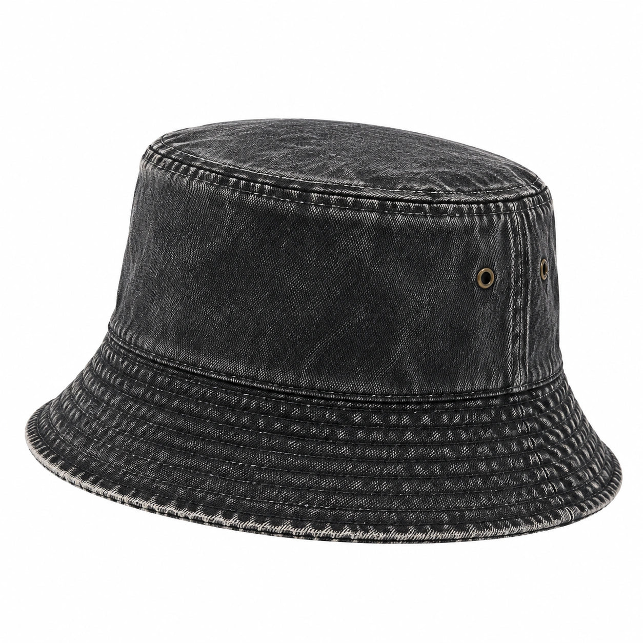 Chapeau bob taille unique en denim noir délavé style urbain