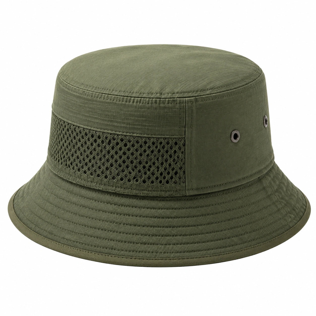 Chapeau bob taille unique en tissu vert kaki respirant pour activités extérieures