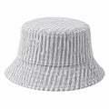 Chapeau bob taille unique en tissu rayé bleu et blanc - style décontracté