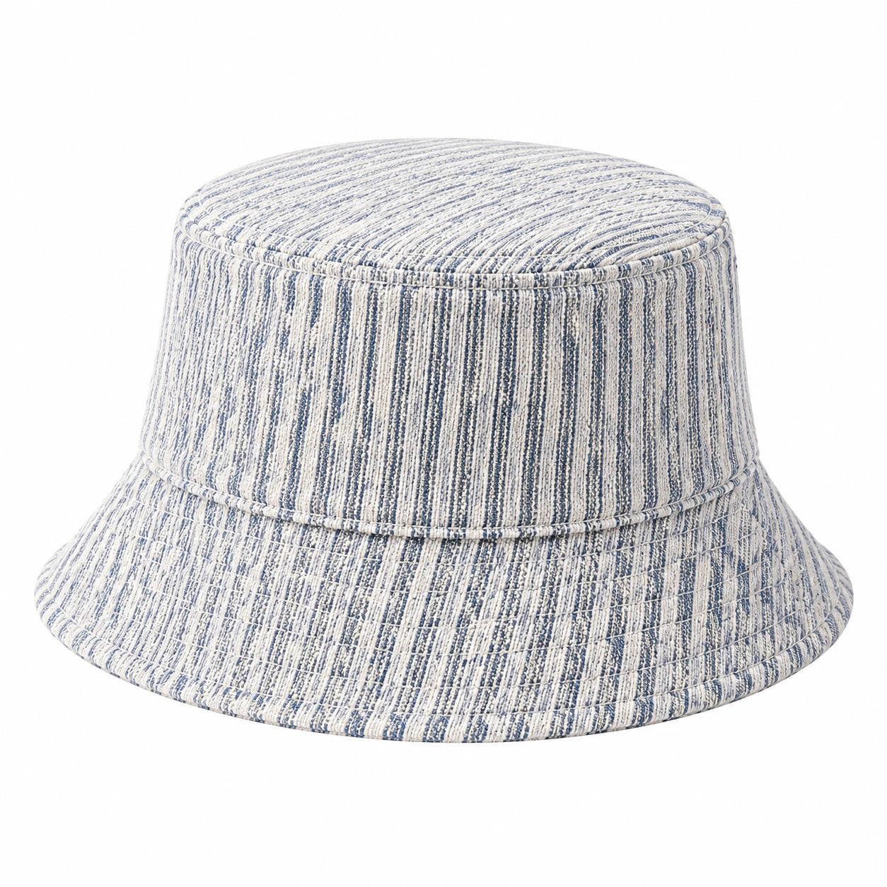 Chapeau bob taille unique en tissu rayé bleu et blanc - style décontracté