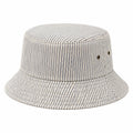 Chapeau bob taille unique en tissu rayé blanc et bleu style décontracté