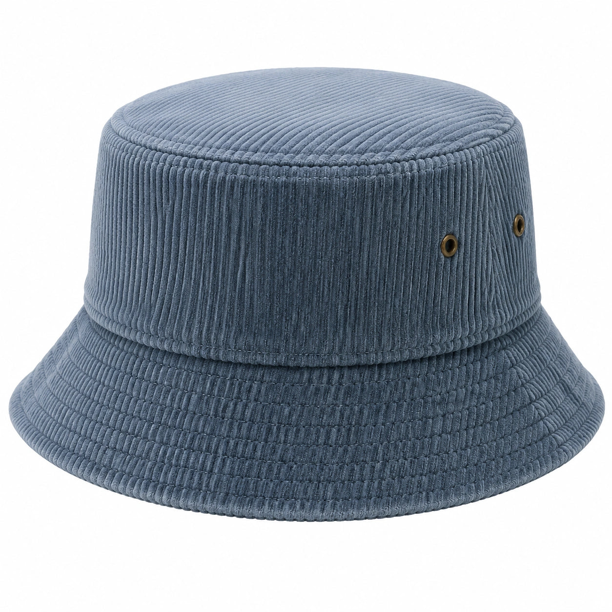 Chapeau bob taille unique en velours côtelé bleu - respirant et décontracté