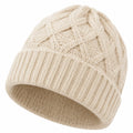 Bonnet en maille torsadée écru taille unique pour adulte style hiver