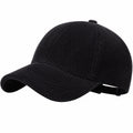 Casquette taille unique en tissu côtelé noir style décontracté réglable