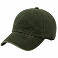 Casquette de baseball taille unique en tissu sergé vert olive à visière courbée réglable