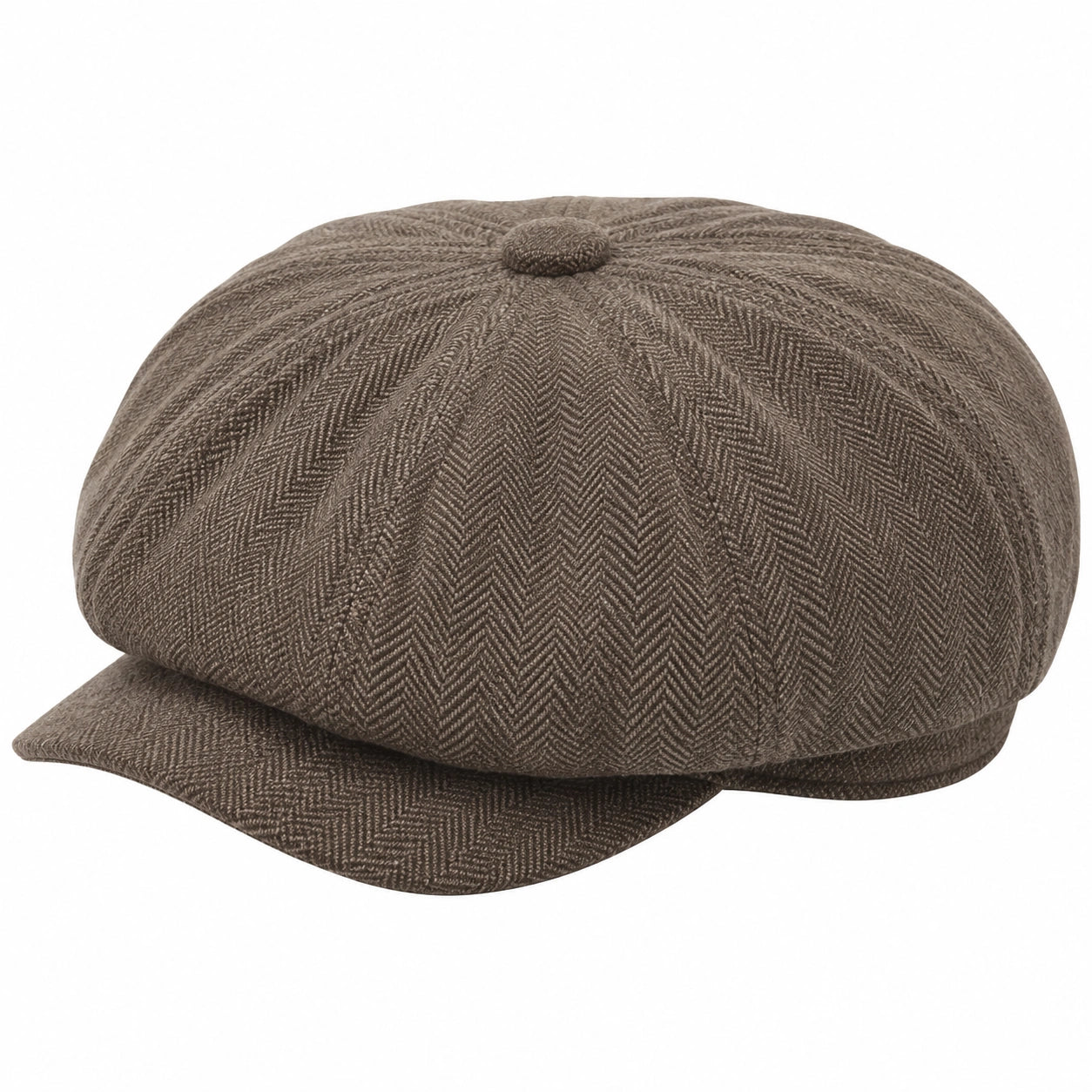 Casquette gavroche taille unique marron en tissu chevron - style classique