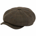 Casquette gavroche taille unique en tissu marron à chevrons style classique