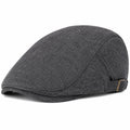 Casquette plate taille unique en tissu gris anthracite style classique réglable