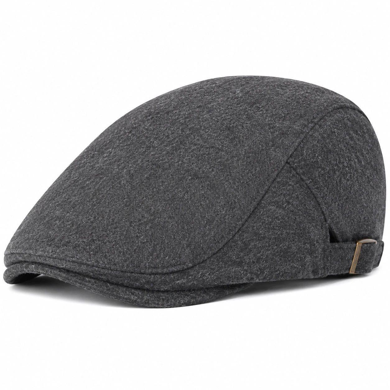 Casquette plate taille unique en tissu gris anthracite style classique réglable