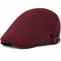 Casquette plate taille unique textile bordeaux ajustable style classique