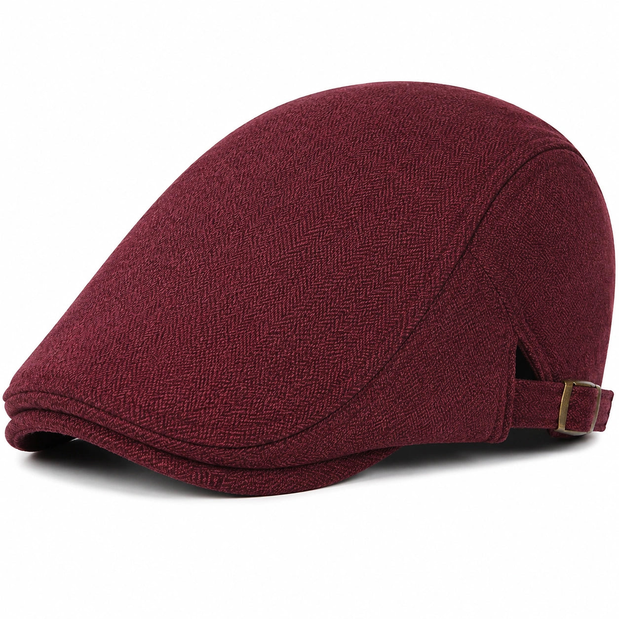 Casquette plate taille unique textile bordeaux ajustable style classique