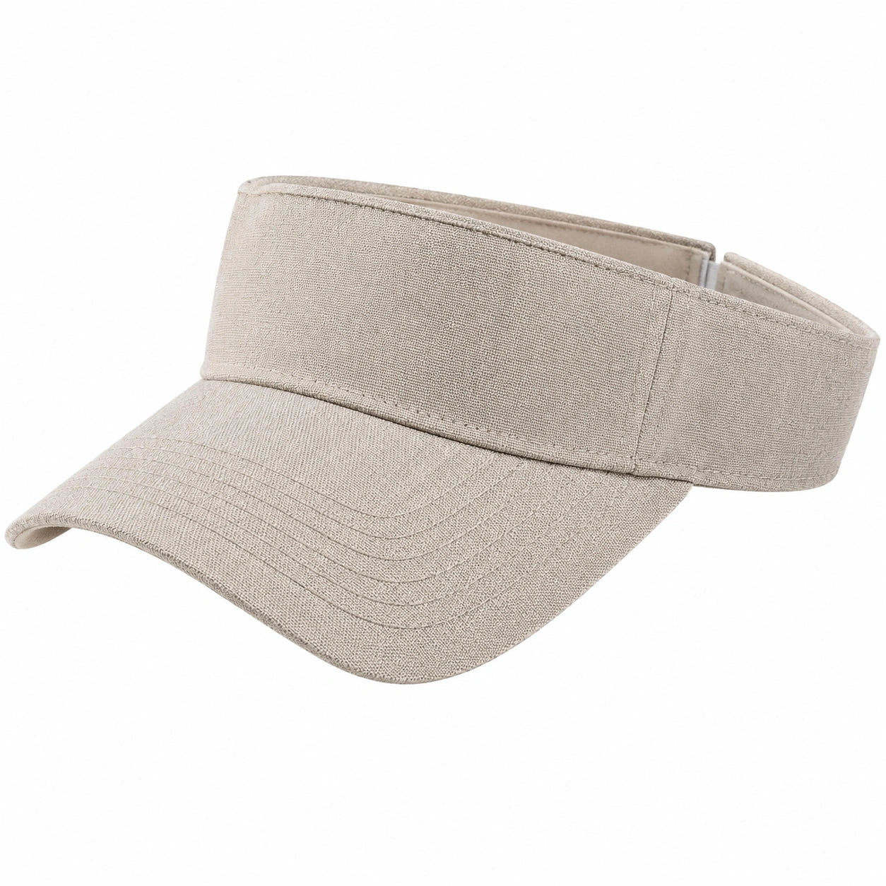 Visière taille unique en tissu beige ajustable pour protection solaire