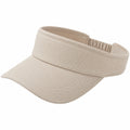 Visière de sport taille unique en textile beige - bandeau élastiqué respirant