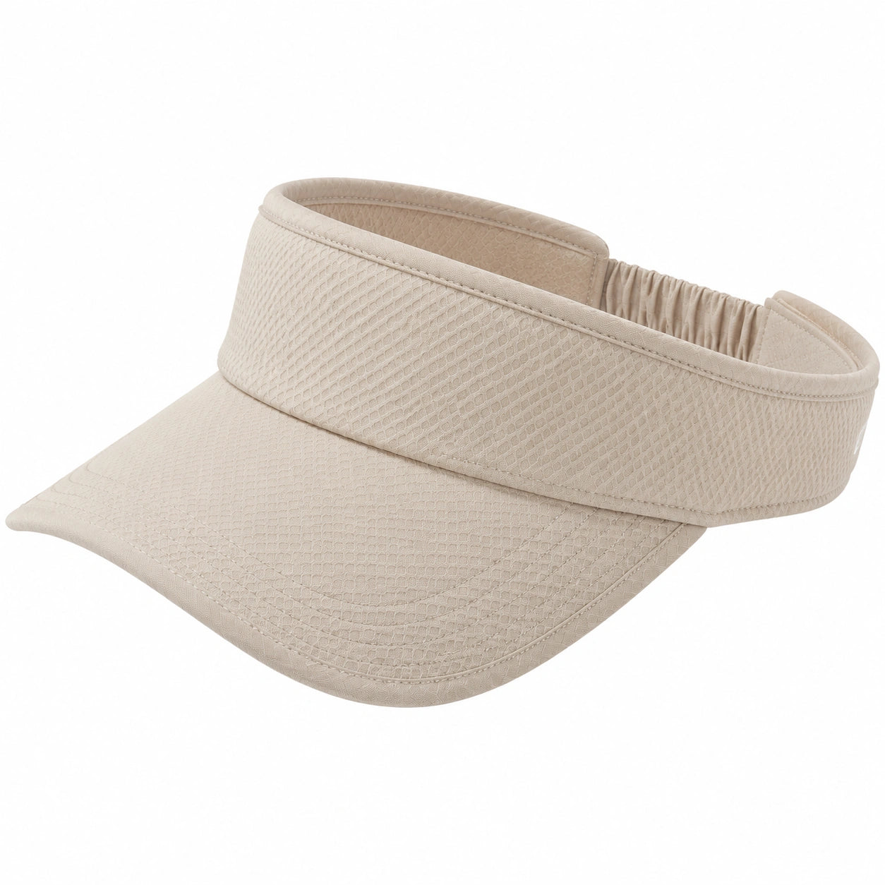 Visière de sport taille unique en textile beige - bandeau élastiqué respirant