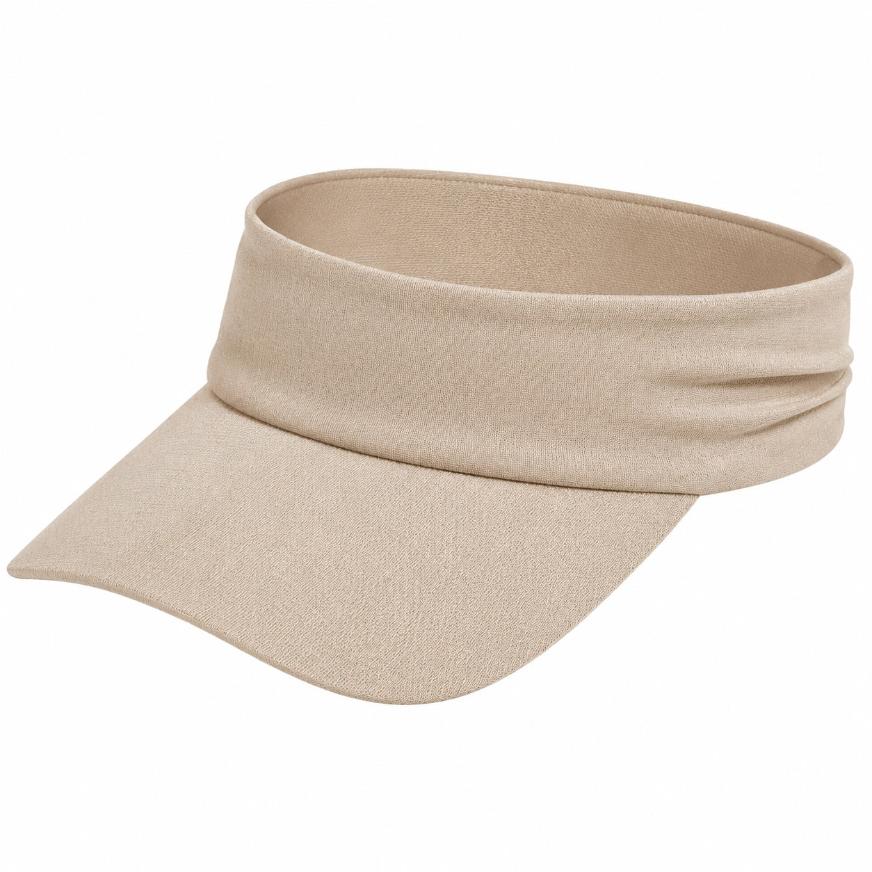 Visière de sport taille unique en tissu beige protection solaire