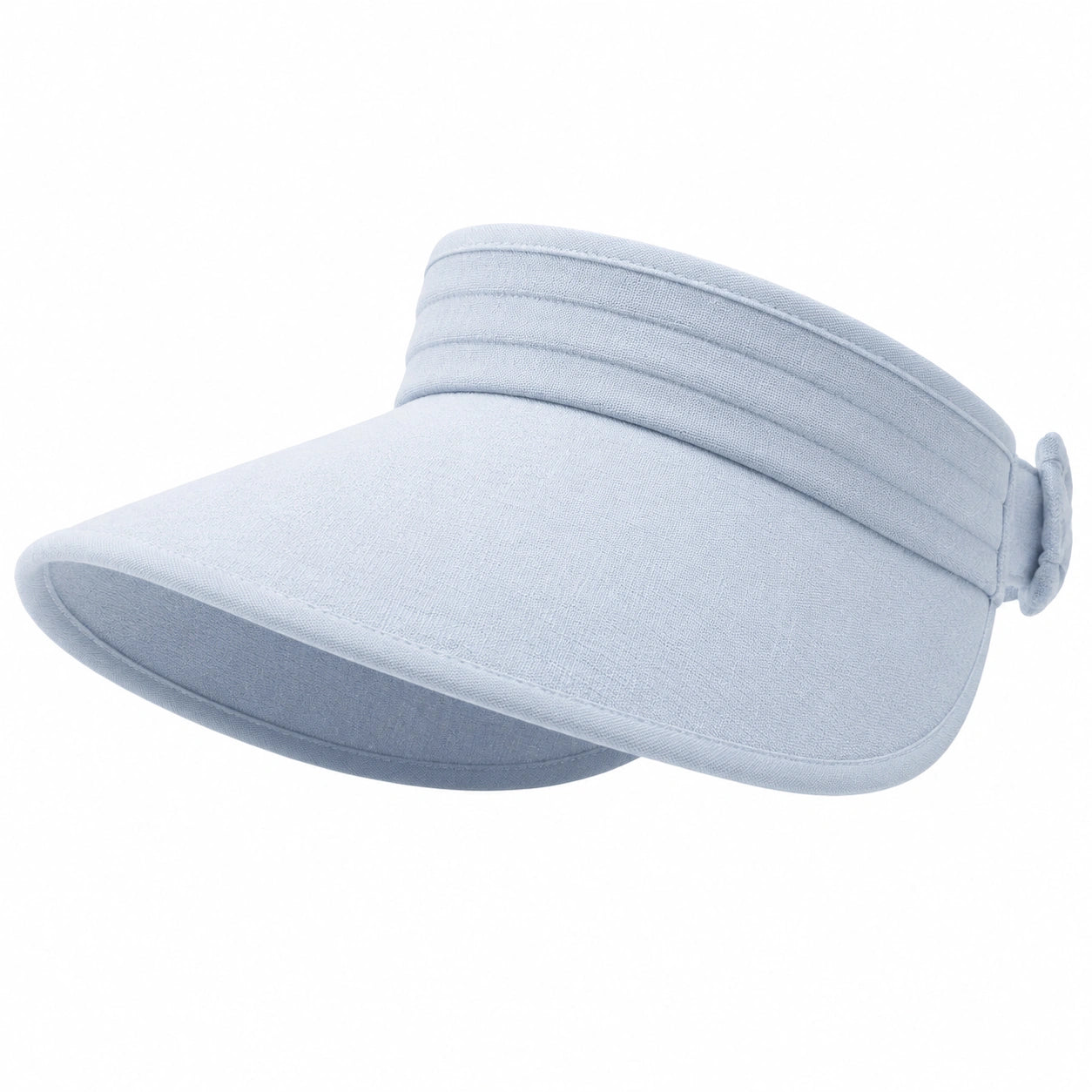 Visière taille unique en textile bleu clair ajustable pour usage quotidien